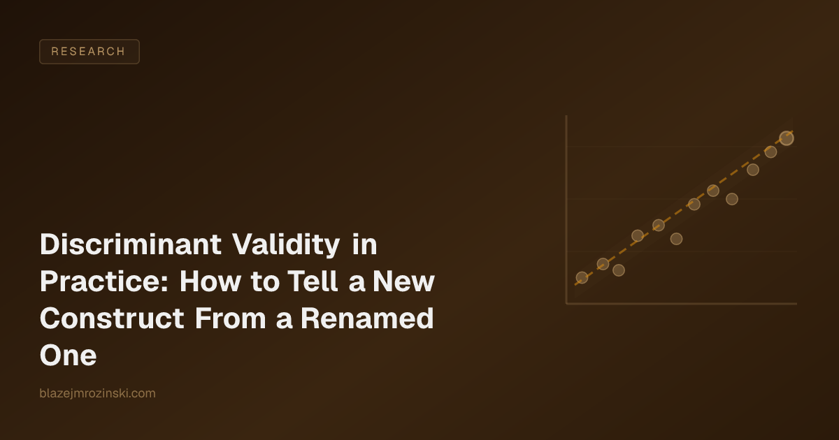 Discriminant Validity in Practice: How to Tell a New Construct From a Renamed One