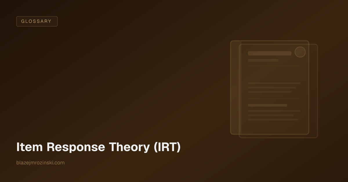 Item Response Theory (IRT)