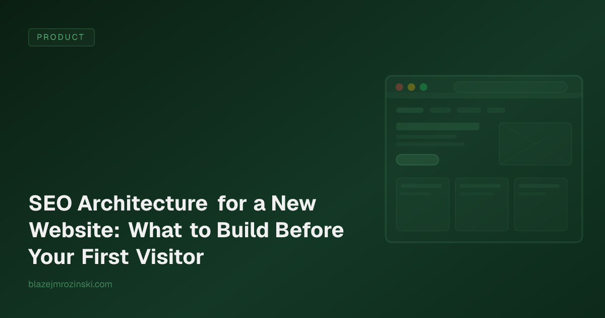 SEO Architecture for a New Website: What to Build Before Your First Visitor
