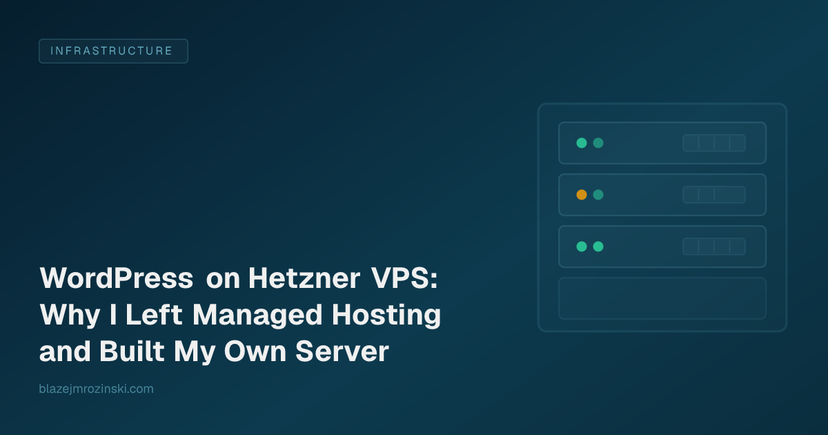 WordPress on Hetzner VPS: Why I Left Managed Hosting and Built My Own Server